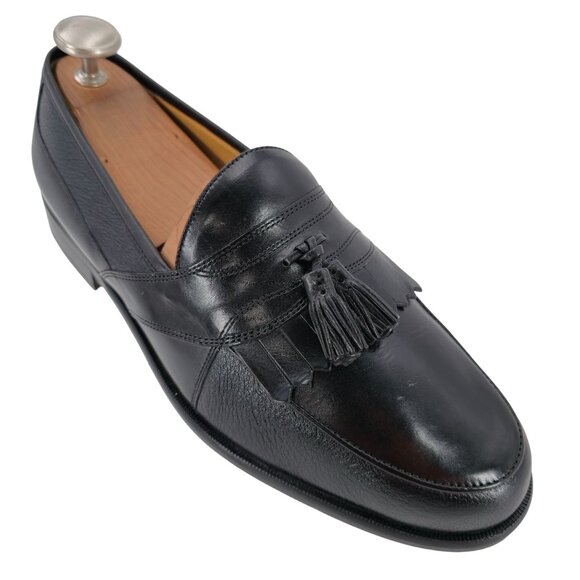 NEW Johnston & Murphy Men's size 9.5W Black Deerskin Leather Dress Shoes Loafers - Picture 4 of 16